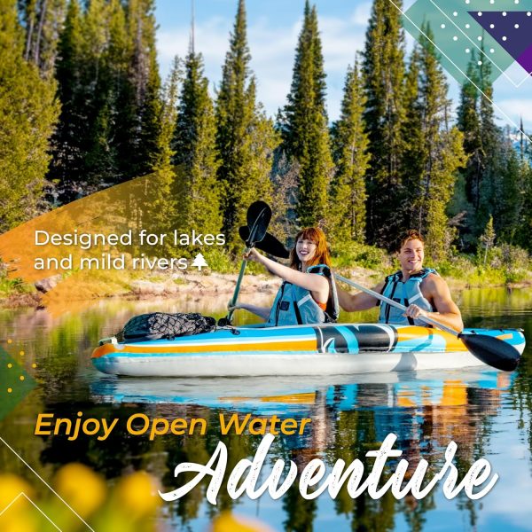 2-Person Inflatable Kayak - Aluminum Paddles Included - Image 2